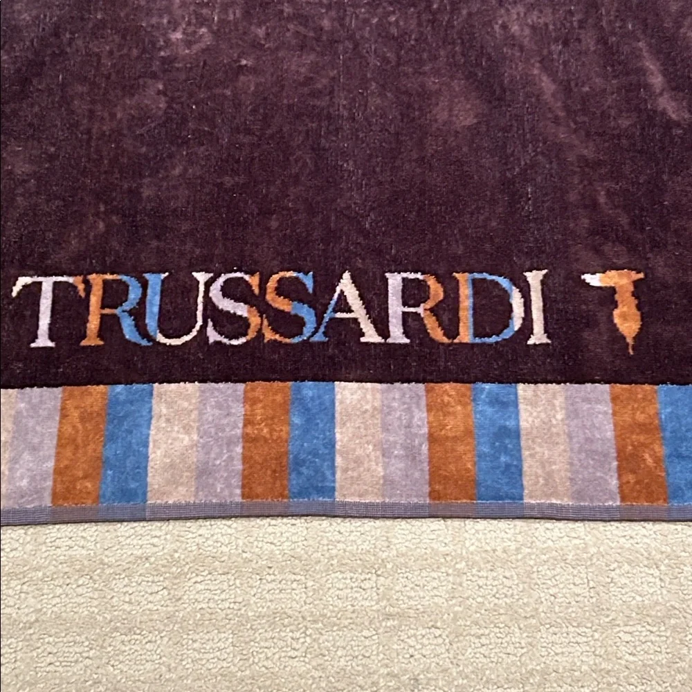 Trussardi Home Bath Sheet / Beach Towel Turquoise Coastal NWT HUGE! Cotton #2